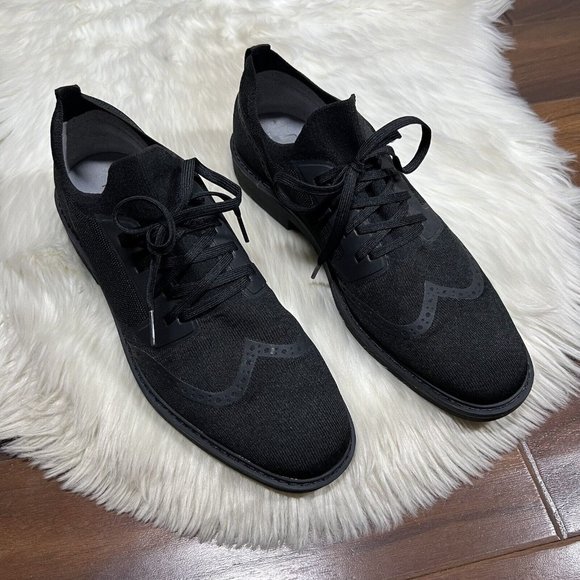 Third Mind Men's Size 10.5 Black The Fred Wing Tip Lace Up Slip On Shoe‎ - Picture 2 of 14